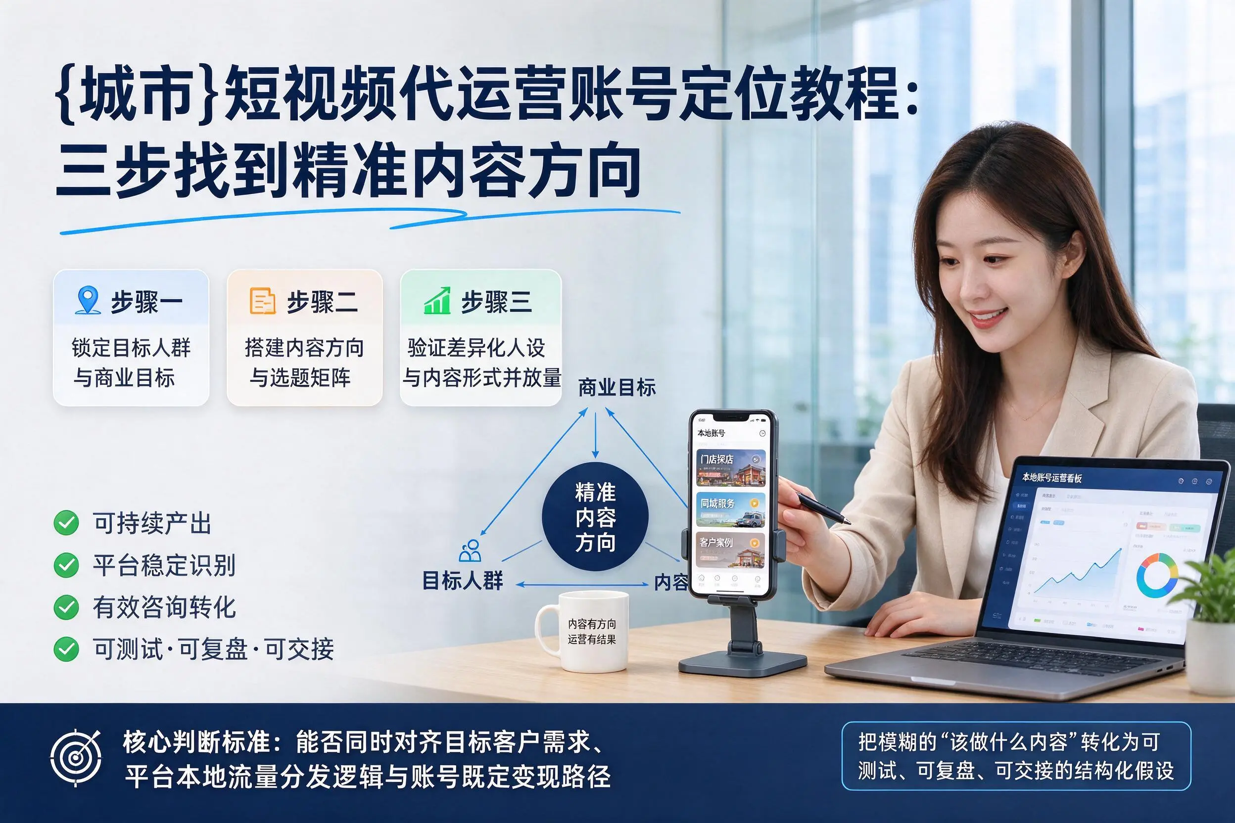 大理短视频代运营账号定位教程：三步找到精准内容方向