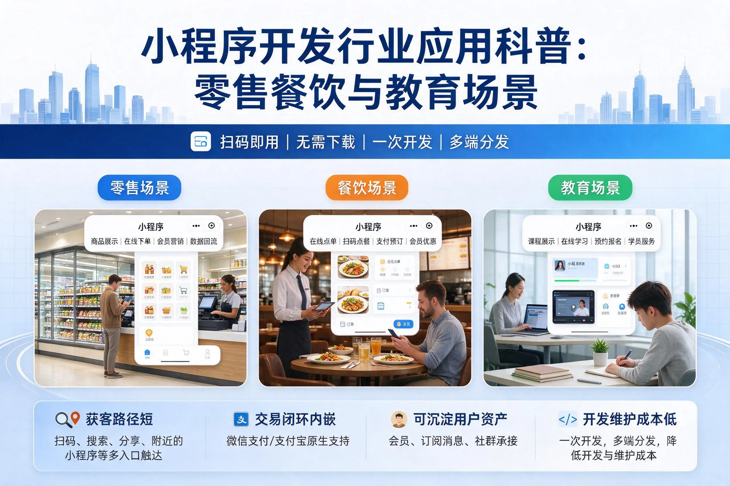 大理小程序开发行业应用科普:零售餐饮与教育场景