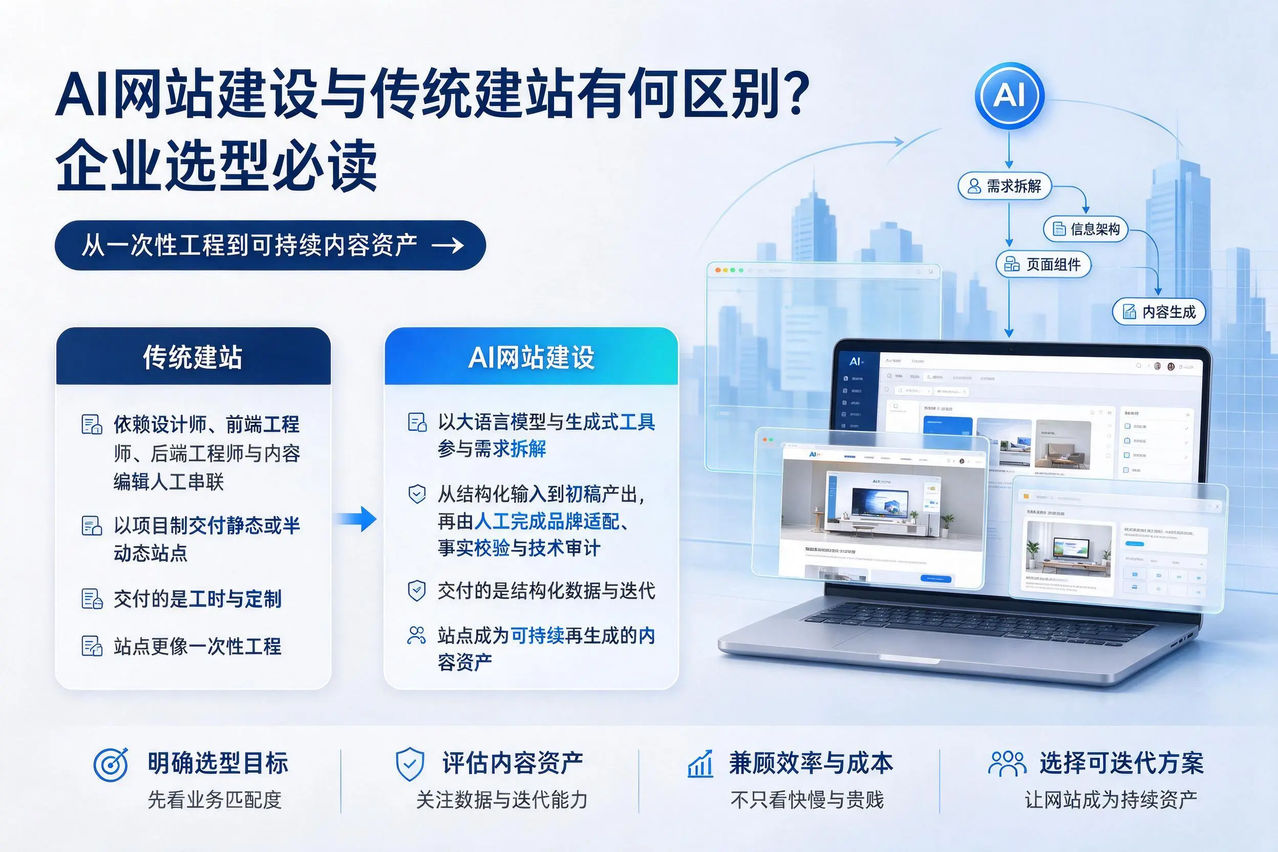 AI网站建设与传统建站有何区别？大理企业选型必读