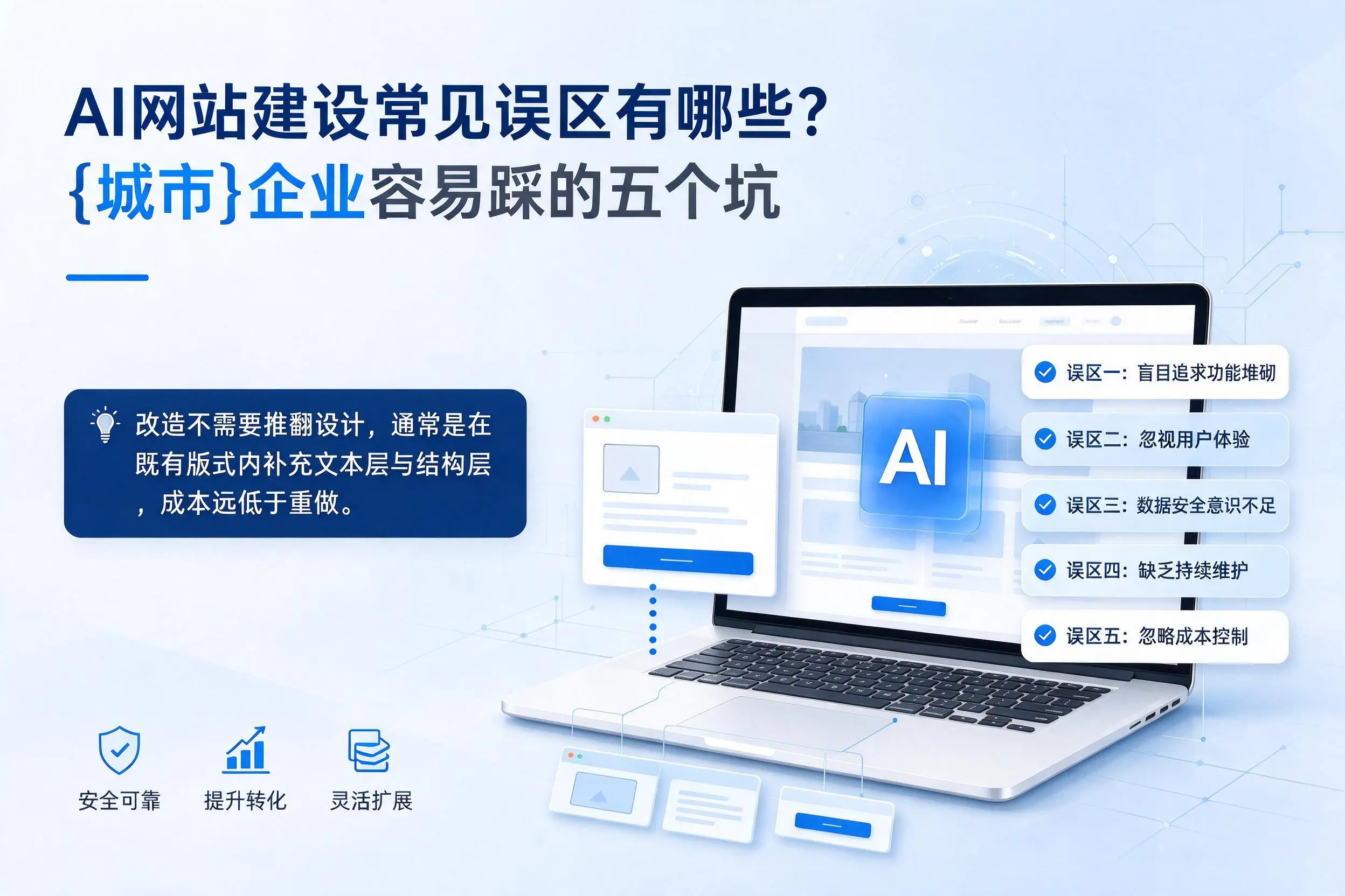AI网站建设常见误区有哪些？大理企业容易踩的五个坑