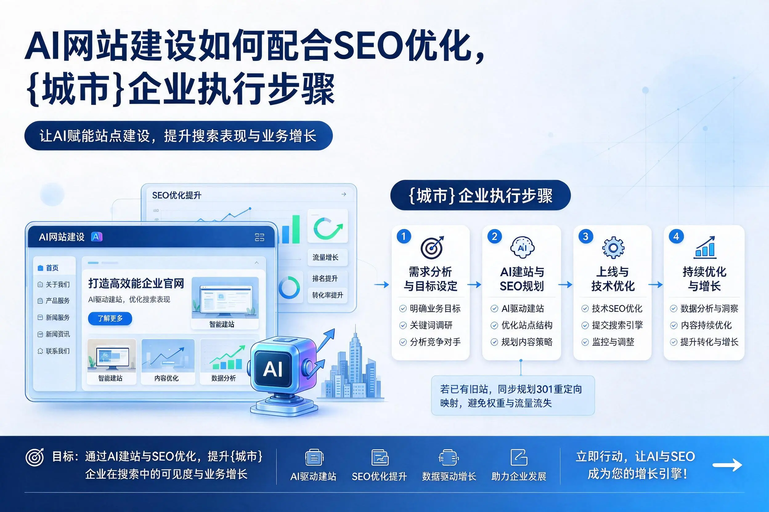 AI网站建设如何配合SEO优化，大理企业执行步骤