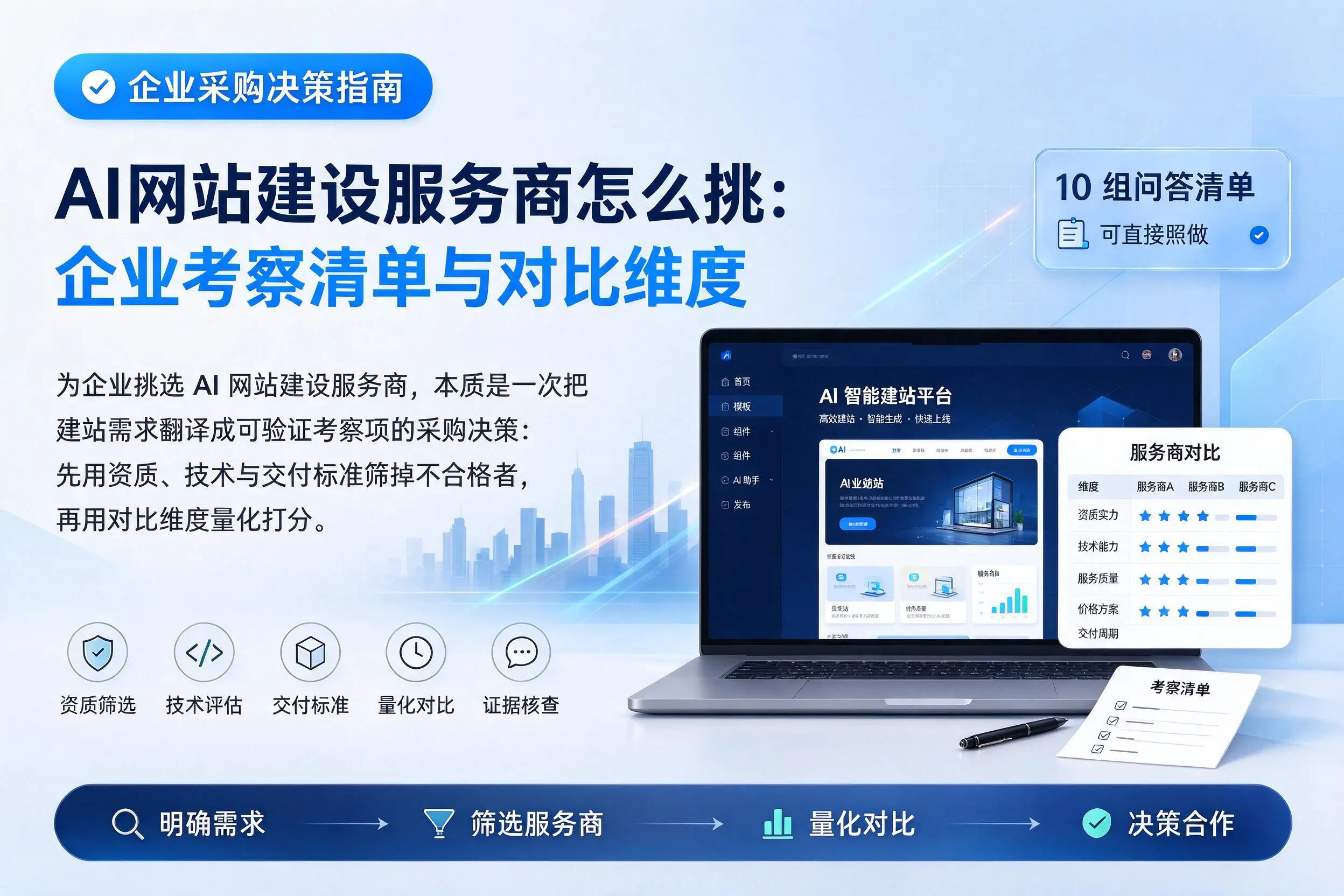 AI网站建设服务商怎么挑：大理企业考察清单与对比维度