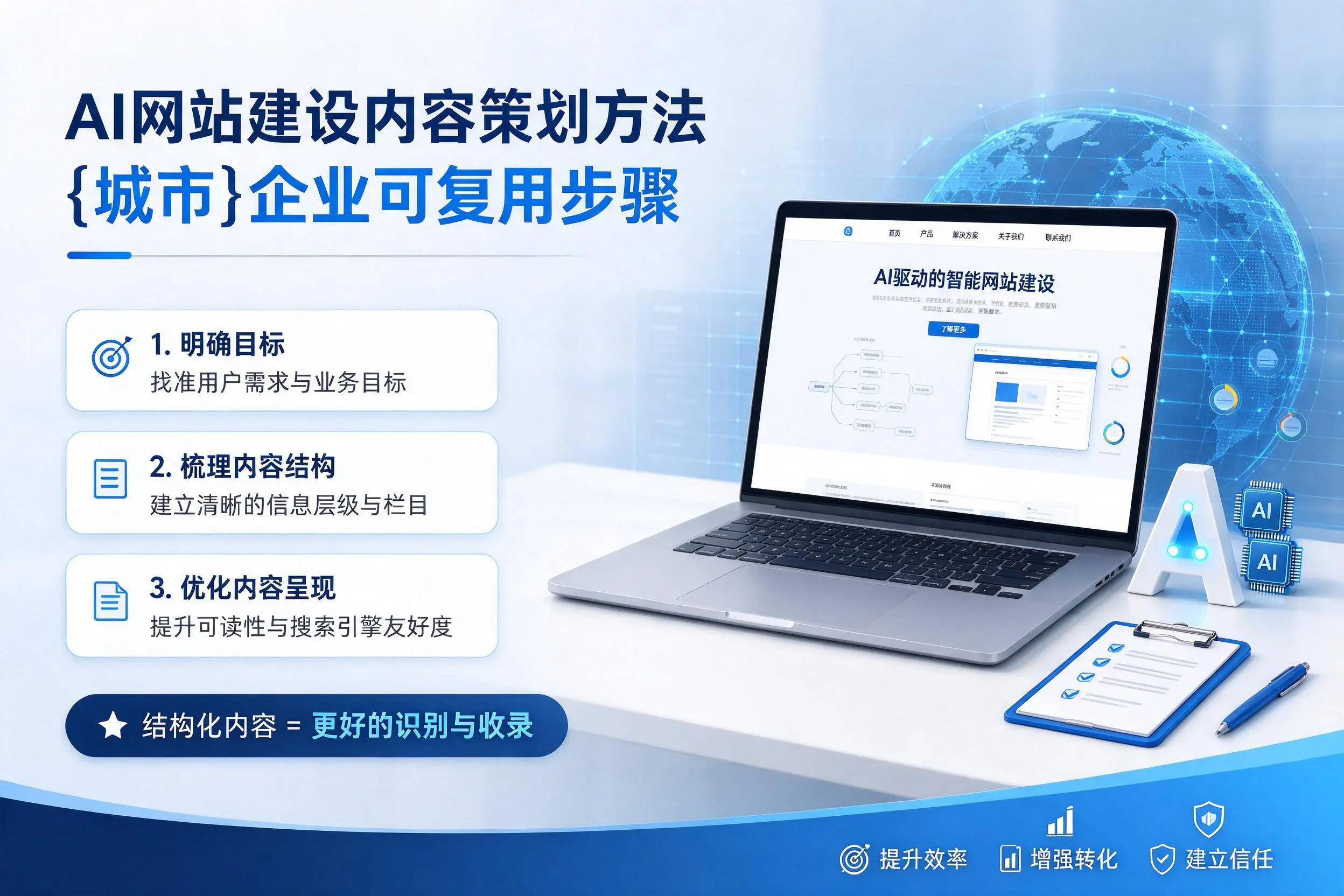 AI网站建设内容策划方法,大理企业可复用步骤