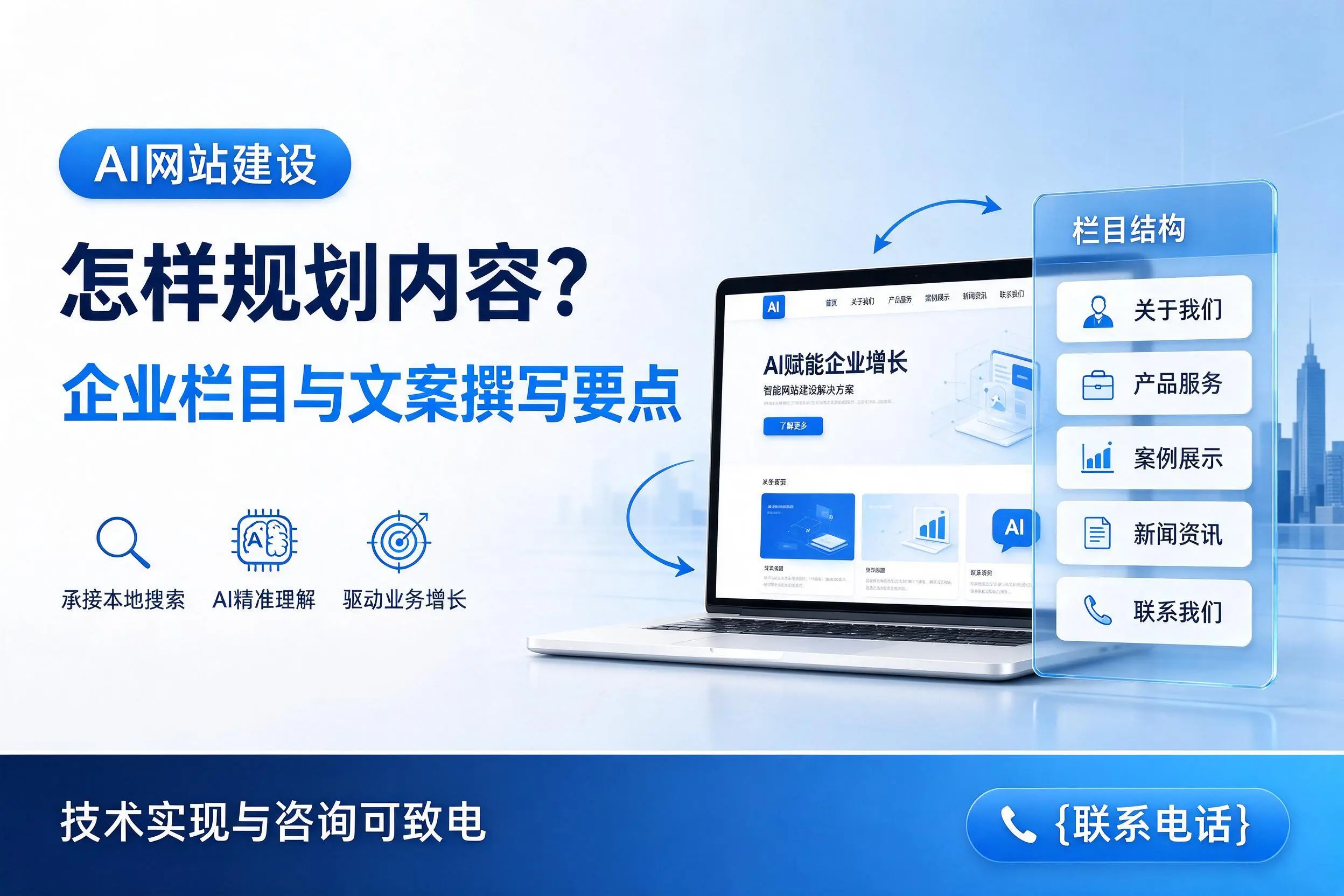 AI网站建设怎样规划内容?大理企业栏目与文案撰写要点