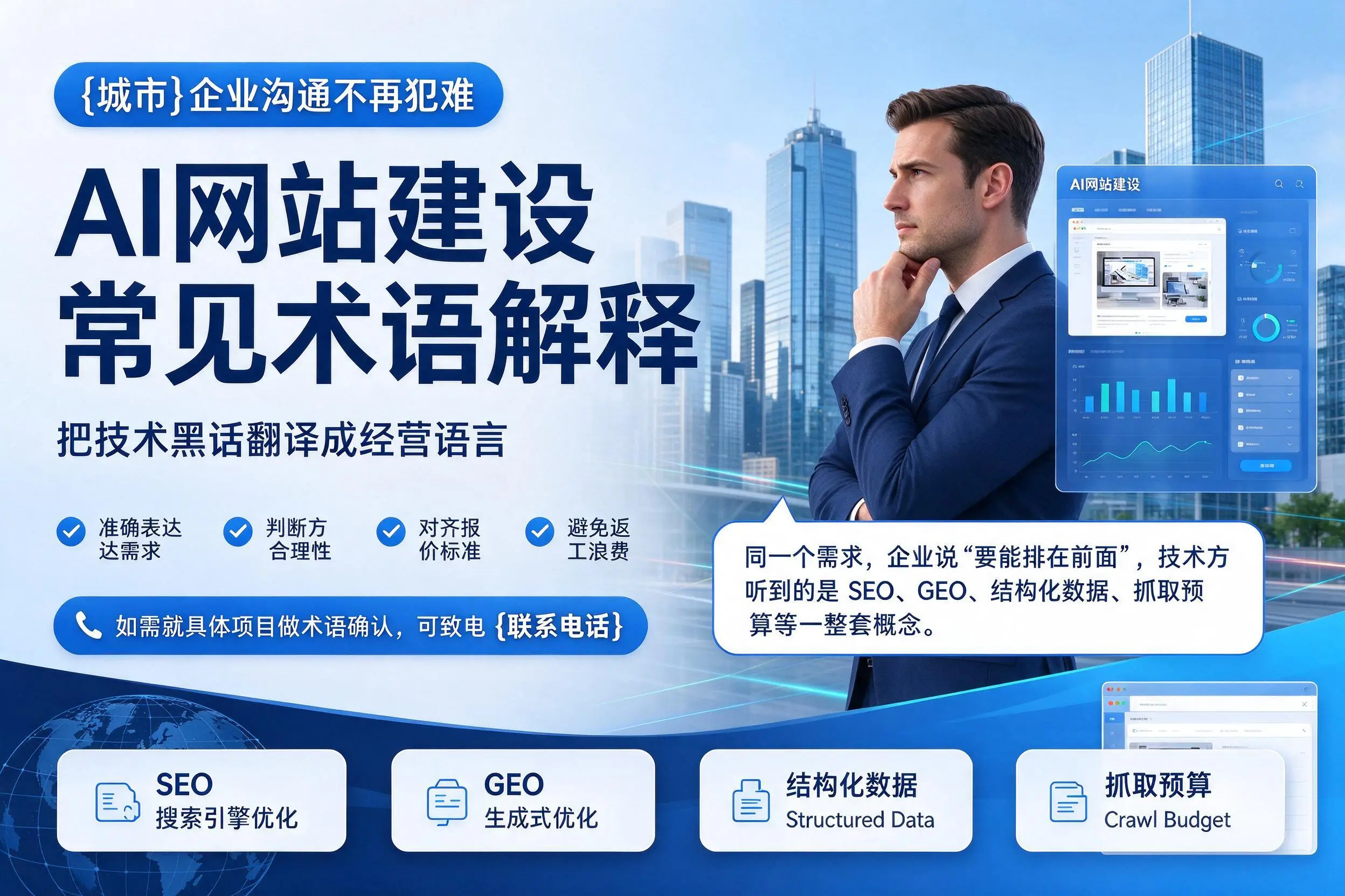 AI网站建设常见术语解释，大理企业沟通不再犯难
