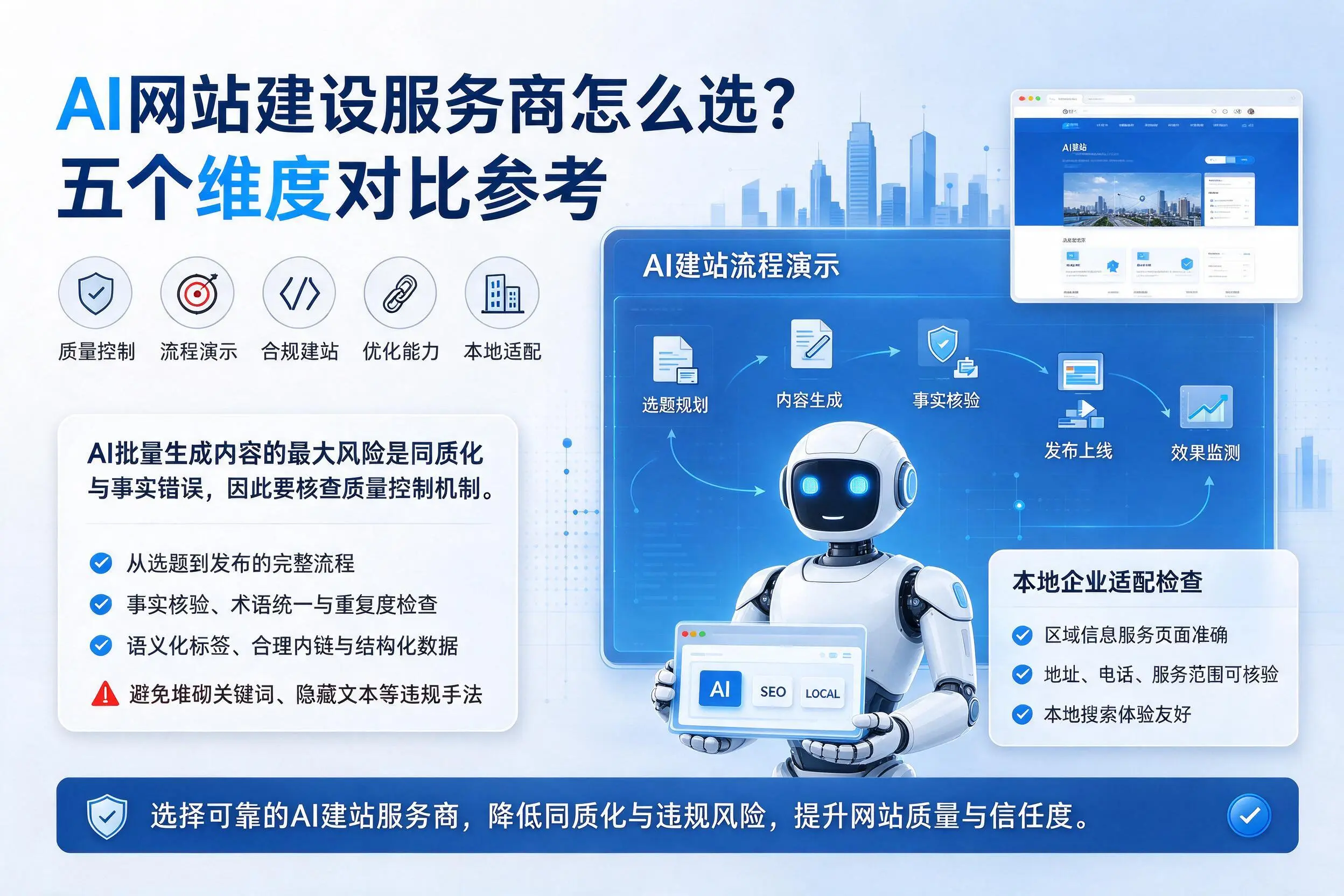 大理AI网站建设服务商怎么选?五个维度对比参考