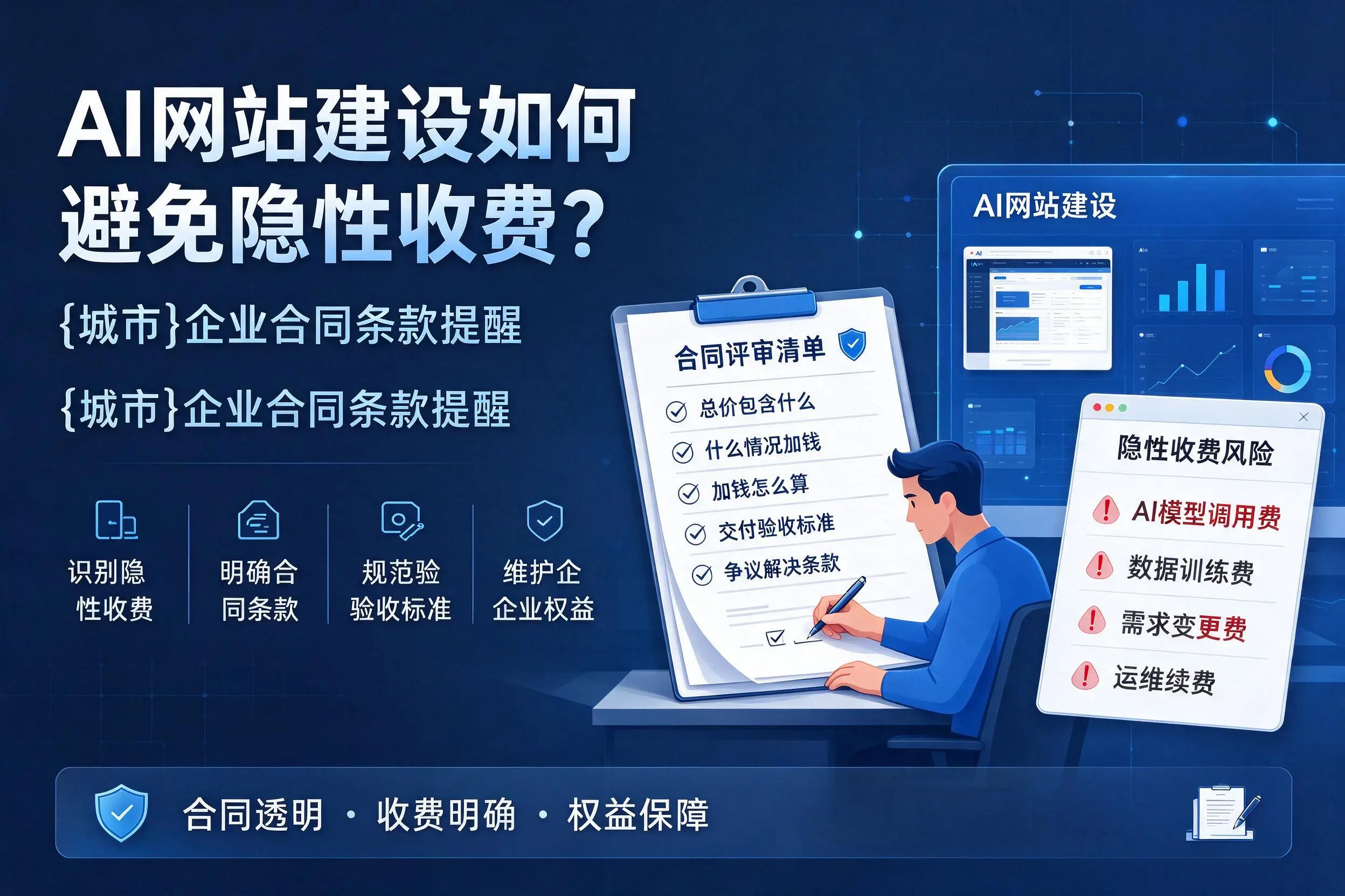AI网站建设如何避免隐性收费？大理企业合同条款提醒